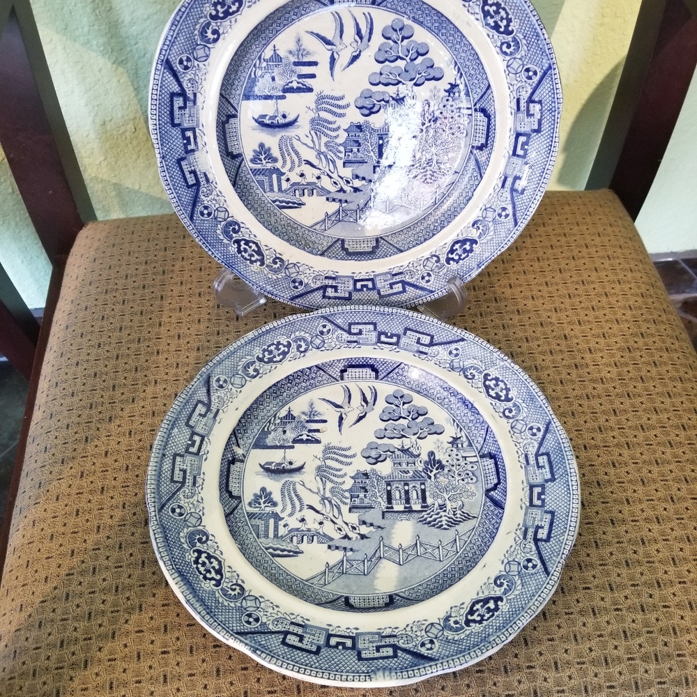 Two Staffordshire Antique Plates.
